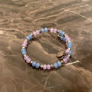 Alex and Ani Flexible Beaded Bracelet Blue and Purple